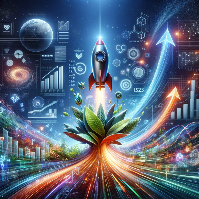 An engaging image representing the concept of boosting a website's SEO performance. The image shows a dynamic scene with a metaphorical representation